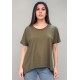 T-Shirt Ampla Malha Manga Curta Verde
