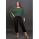 Blusa Poncho Baguari Amplo Estampa Verde Musgo
