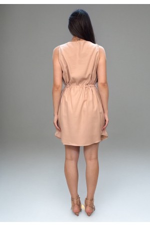 Vestido Plano Curto Bege