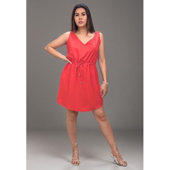 Vestido Plano Curto Vermelho