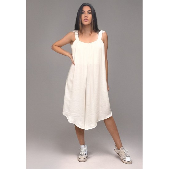 Macacão Pantacourt Curto Branco