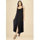 Vestido Longo Caçuá Viscose Alça Fina Preto