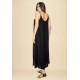 Vestido Longo Caçuá Viscose Alça Fina Preto