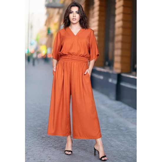 Blusa Gola V Manga Curta Laranja