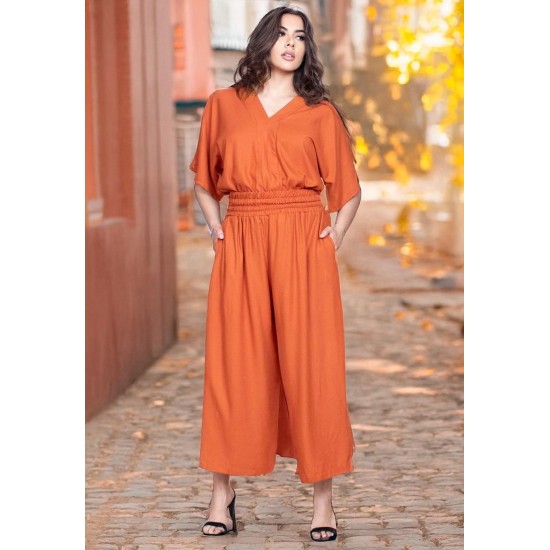 Blusa Gola V Manga Curta Laranja