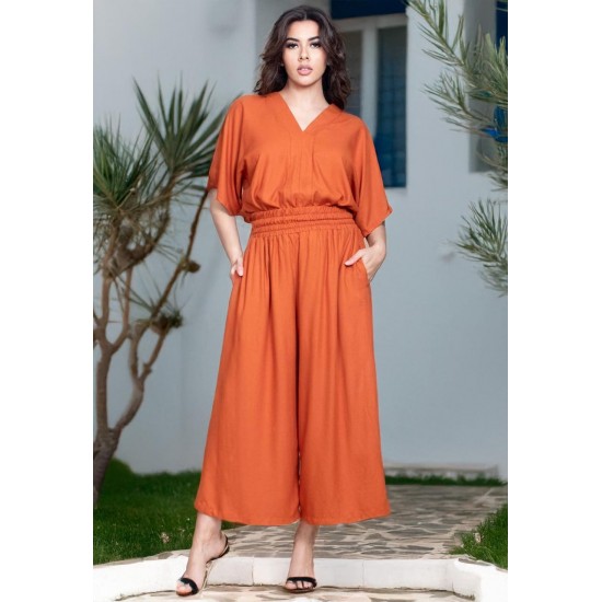 Blusa Gola V Manga Curta Laranja