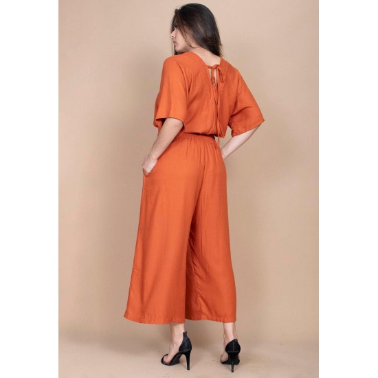 Blusa Gola V Manga Curta Laranja