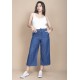 Calça Pantacourt com Elástico Jeans
