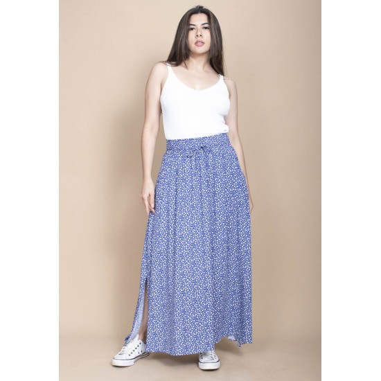 Saia Longa Viscose Azul Celeste
