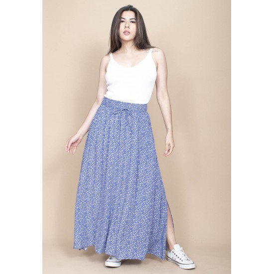 Saia Longa Viscose Azul Celeste