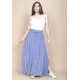 Saia Longa Viscose Azul Celeste