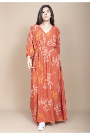 Vestido Longo Estampa Essência Botânica