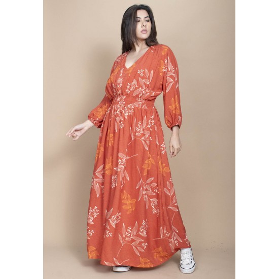 Vestido Longo Estampa Essência Botânica