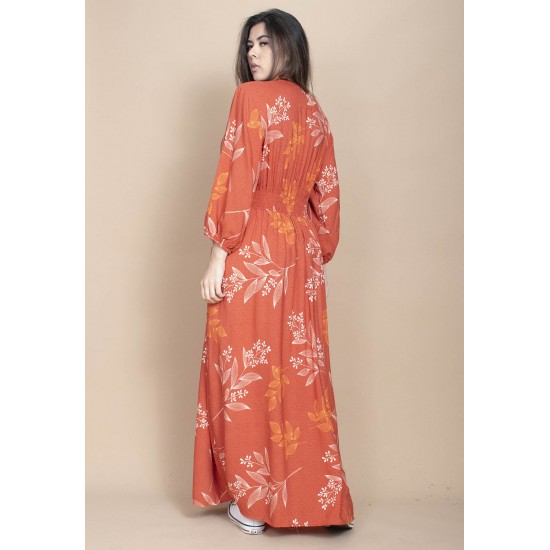 Vestido Longo Estampa Essência Botânica