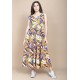 Vestido Regata Longo Peri Viscose Camadas Estampa Cores Vibrante