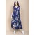 Vestido Regata Longo Peri Viscose Camadas Estampa Festa das Flores Azul
