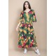 Vestido Longo Plano com Manga e Camadas Estampa Festa dos Tucanos
