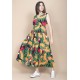 Vestido Regata Longo Peri Viscose Camadas Estampa Festas dos Tucanos