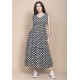 Vestido Regata Longo Peri Viscose Camadas Estampa Encanto das Margaridas