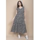 Vestido Regata Longo Peri Viscose Camadas Estampa Encanto das Margaridas