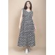 Vestido Regata Longo Peri Viscose Camadas Estampa Encanto das Margaridas