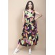Vestido Regata Longo Peri Viscose Camadas Estampa Noite Botânica