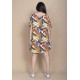 Vestido Curto Plano Estampa Cores Vibrantes