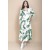 Vestido Longo Plano com Manga e Camadas Estampa Folhagem Poética