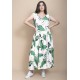 Vestido Regata Longo Peri Viscose Camadas Estampa Folhagem Poética