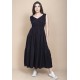 Vestido Regata Longo Peri Viscose Camadas Preto