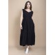 Vestido Regata Longo Peri Viscose Camadas Preto