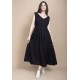 Vestido Regata Longo Peri Viscose Camadas Preto