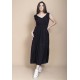 Vestido Regata Longo Peri Viscose Camadas Preto