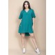 Vestido Curto Pataxô Viscose Mullet Decote V Verde