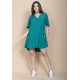 Vestido Curto Pataxô Viscose Mullet Decote V Verde