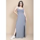 Vestido Longo Jambo Malha Aberturas Cinza