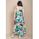 Vestido Longo Caçuá Viscose Alça Fina Estampa Brisa do Mar