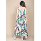 Vestido Longo Caçuá Viscose Alça Fina Estampa Encanto Botânico