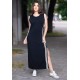 Vestido Midi Faixa Lateral Black