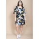 Vestido Curto Plano Estampa Jardim Noturno