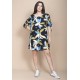 Vestido Curto Plano Estampa Jardim Noturno