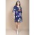 Vestido Curto Plano Estampa Festa das Flores Azul
