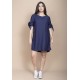 Vestido Curto Plano Azul Marinho