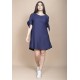 Vestido Curto Plano Azul Marinho