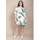 Vestido Curto Plano Estampa Folhagem Poética