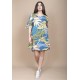 Vestido Curto Plano Estampa Brisa Botânica