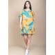 Vestido Curto Plano Estampa Aurora Botânica