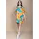 Vestido Curto Plano Estampa Aurora Botânica