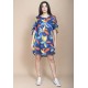 Vestido Curto Plano Estampa Maré Vibrante