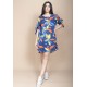 Vestido Curto Plano Estampa Maré Vibrante